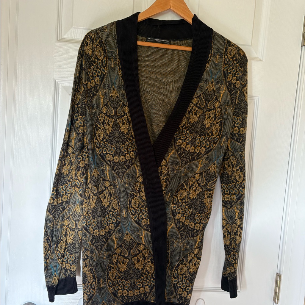 Black And Gold Patterned Sweater